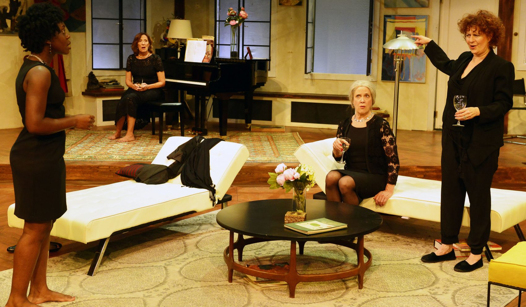 From left to right, Obehi Janice, Sarah Hickler, Debra Wise and Paula Plum in Gloucester Stage Company's production of &quot;Out of the Mouths of Babes.&quot; (Courtesy Gary Ng)