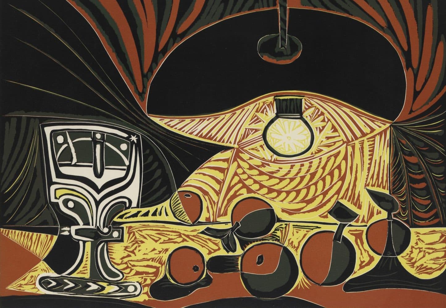 Picasso's 1962 "Still Life with Glass Under the Lamp." (Courtesy Estate of Pablo Picasso/Artists Rights Society, New York)