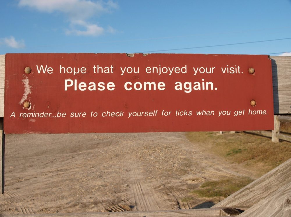 A sign at the Nantucket Conservation Foundation's Sanford Farm property on Madaket Road in Nantucket (Courtesy)