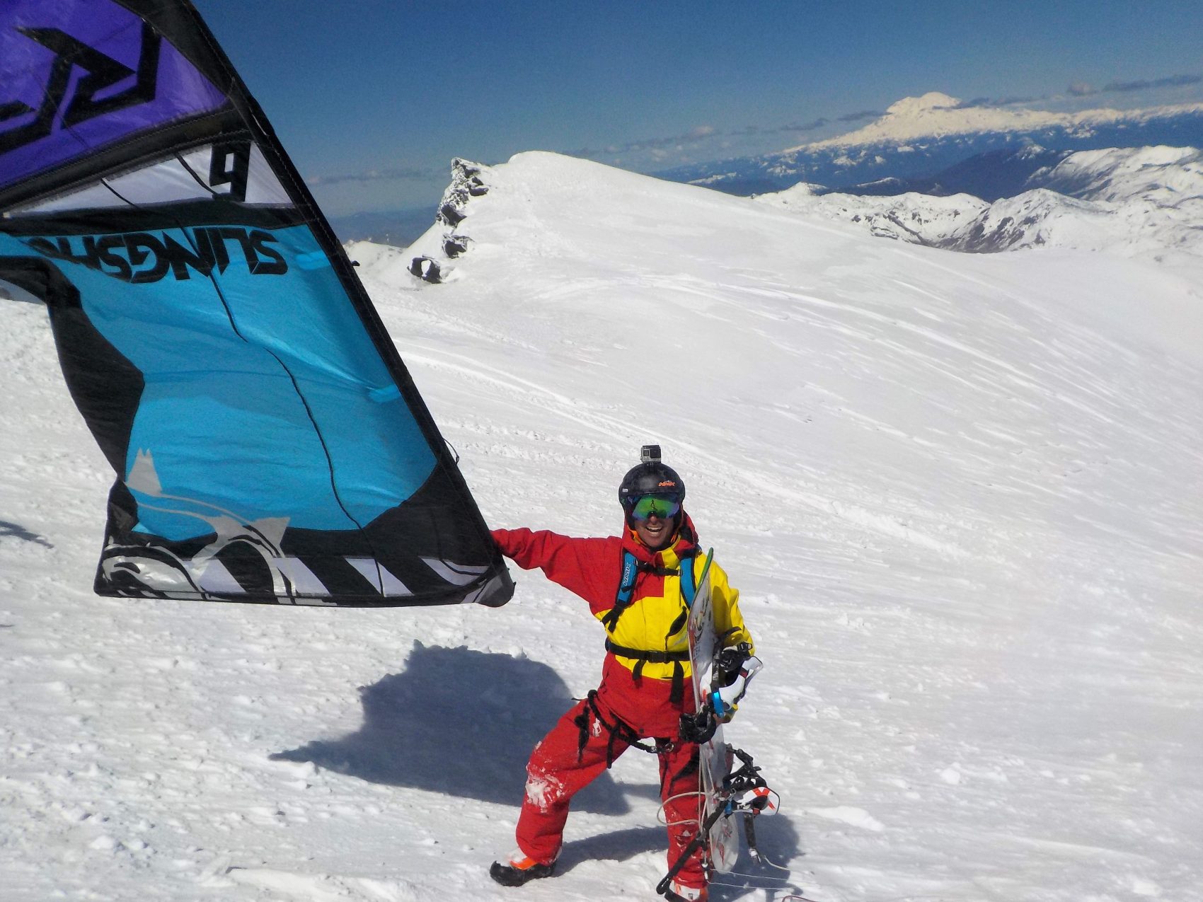 Fifteen years ago, Aaron Sales was one of the first kiteboarding over snow. Now he's taken the sport to a new height. (Brad Gordon)
