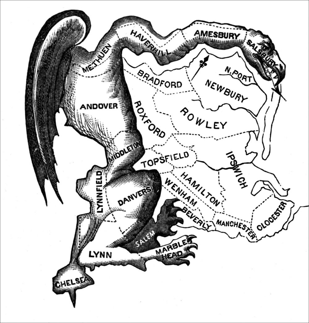 This political cartoon, &quot;The Gerry-Mander,&quot; was published in 1812, after Massachusetts Gov. Elbridge Gerry signed a bill that redrew the state's voting districts in a way that benefited his party. (Wikimedia Commons)