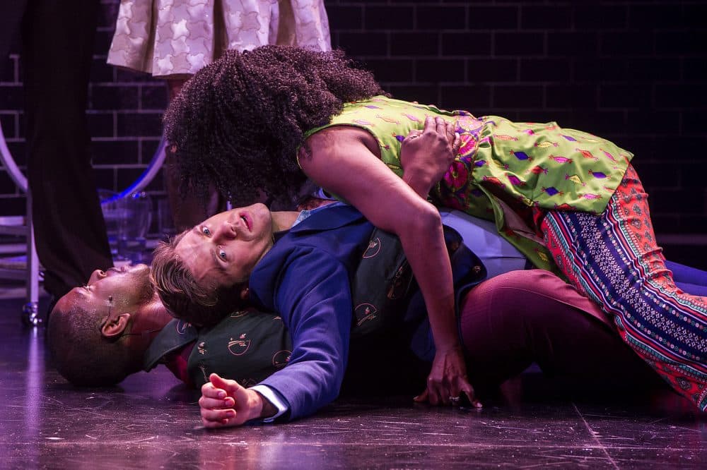 Lawrence Street, Aaron Tveit and Jeannette Bayardelle in &quot;Company&quot; at Barrington Stage Company. (Courtesy of Daniel Rader)