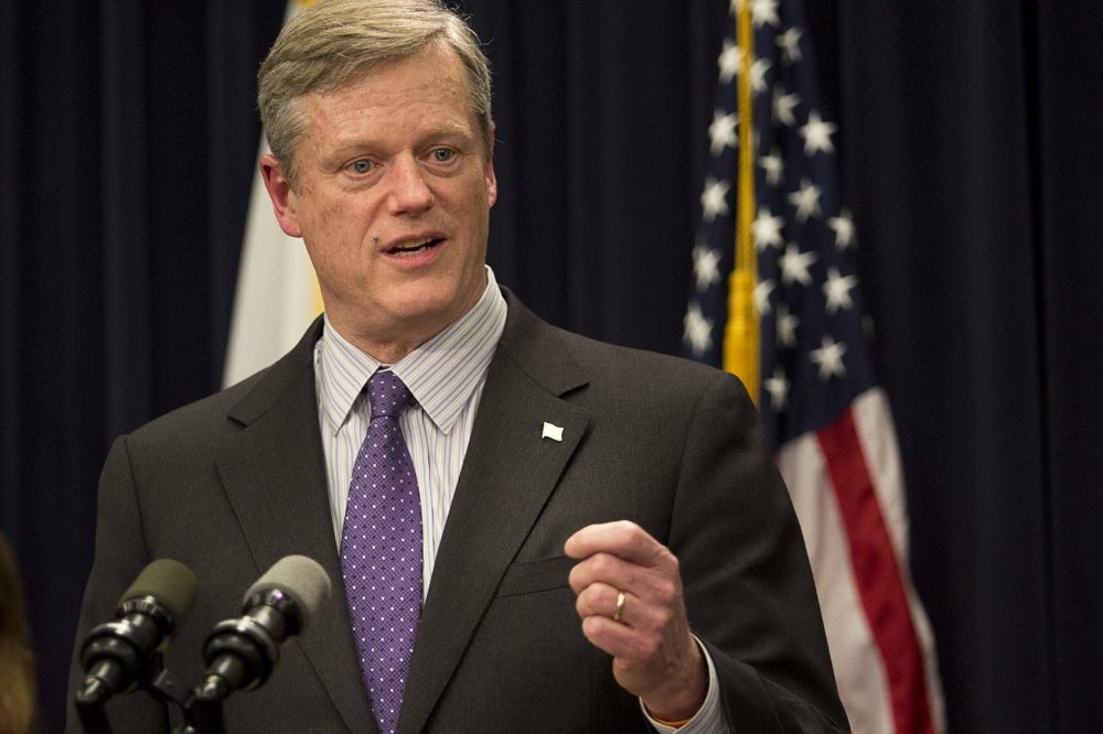 Gov. Charlie Baker will testify on Capitol Hill on Thursday alongside four other governors -- two fellow Republicans and two Democrats -- in the latest sign that he's playing a role in the next phase of federal health care reform. (Jesse Costa/WBUR File Photo)