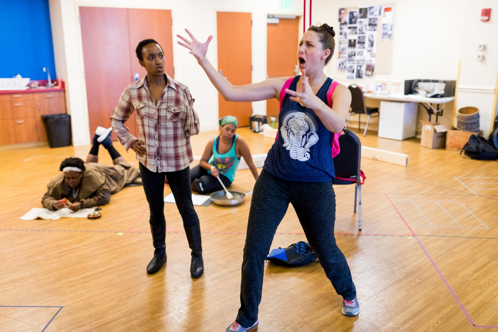 The cast of "Men On Boats" rehearse. (Courtesy Nile Hawver/Nile Scott Shots)