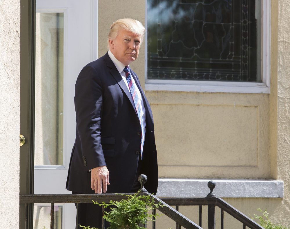 President Trump departs St. John's Church on Sept. 3, 2017 in Washington, D.C. (Chris Kleponis - Pool/Getty Images)
