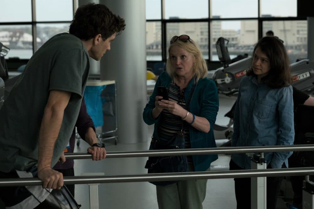 Jake Gyllenhaal, Miranda Richardson and Tatiana Maslany in &quot;Stronger.&quot; (Courtesy Scott Garfield/Lionsgate and Roadside Attractions)
