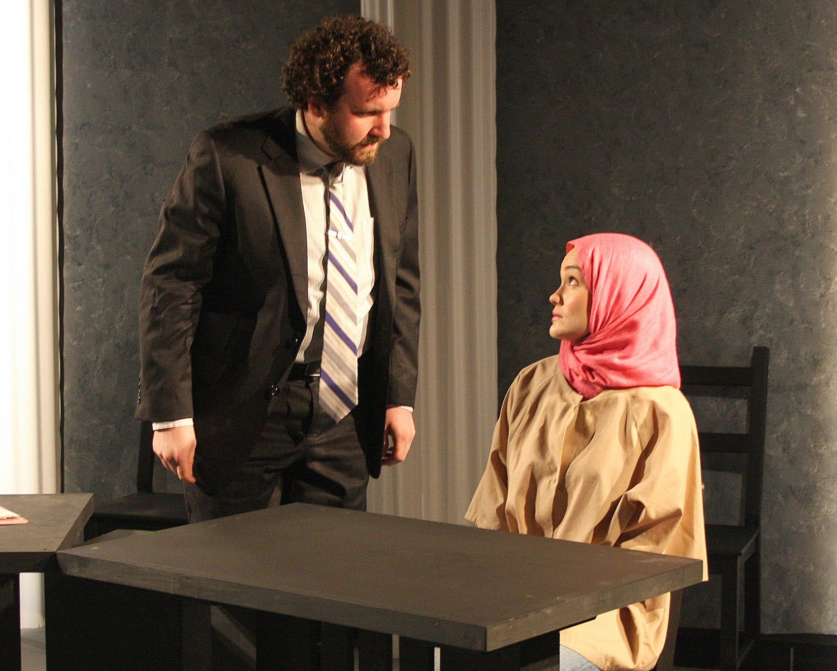 Robert Orzalli (Mark) and Ashley Risteen (Susie) in "Faceless." (Courtesy Richard Hall/Silverline Images)
