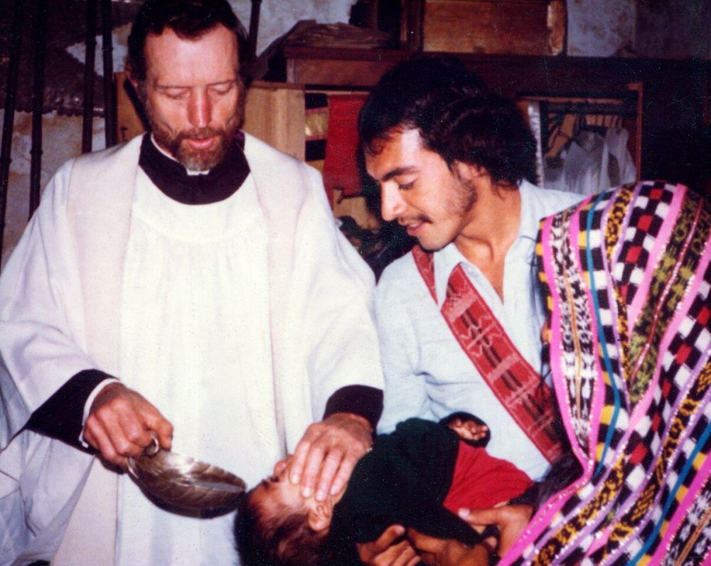 Father Stanley Rother baptizes a child in Guatemala. (Archdiocese of Oklahoma City)