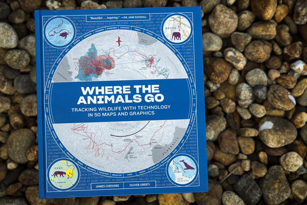 &quot;Where The Animals Go,&quot; by James Cheshire and Oliver Uberti. (Robin Lubbock/WBUR)
