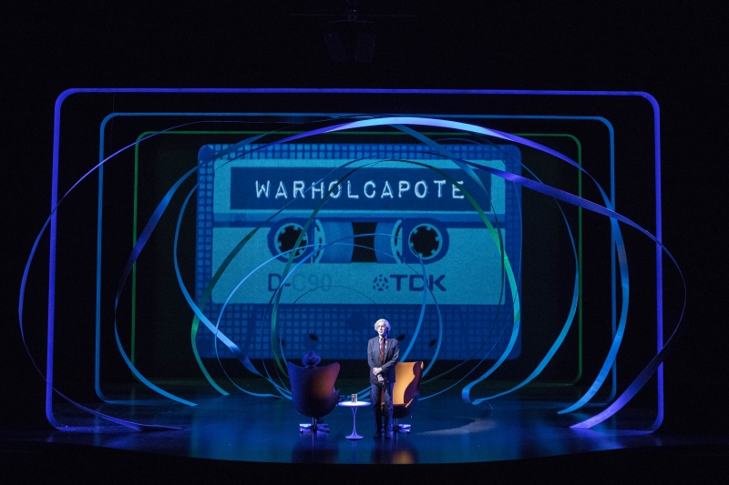 "WARHOLCAPOTE" at the American Repertory Theater. (Courtesy of Gretjen Helene/A.R.T.)