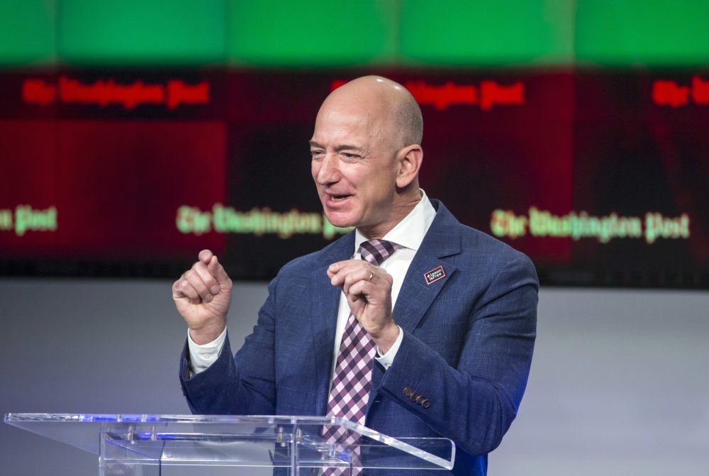 In this Jan. 28, 2016, file photo, billionaire Amazon founder and Washington Post owner Jeff Bezos speaks in Washington. (J. Scott Applewhite/AP)