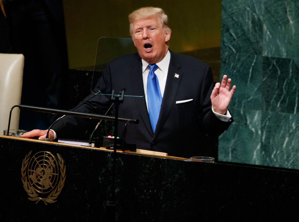 President Trump speaks to the United Nations General Assembly, Tuesday, Sept. 19, 2017, in New York. (Evan Vucci/AP)