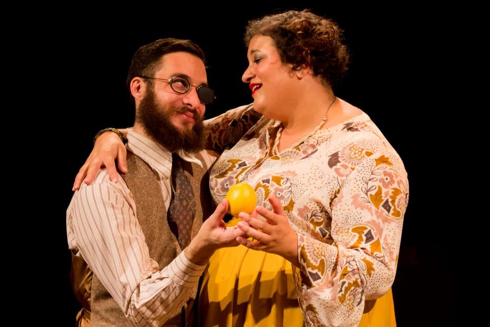 Isaiah Plovnick as Husz and Lindsay Eagle as Agnes in a scene from &quot;A Bright Room Called Day.&quot; (Courtesy Jake Scaltreto/Flat Earth Theatre)