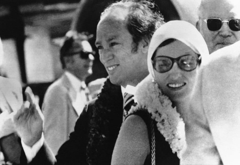 Canadian Prime Minister Pierre Trudeau and his wife, Margaret, arrive in Honolulu on Wednesday, Oct. 18, 1973. (AP Photo)