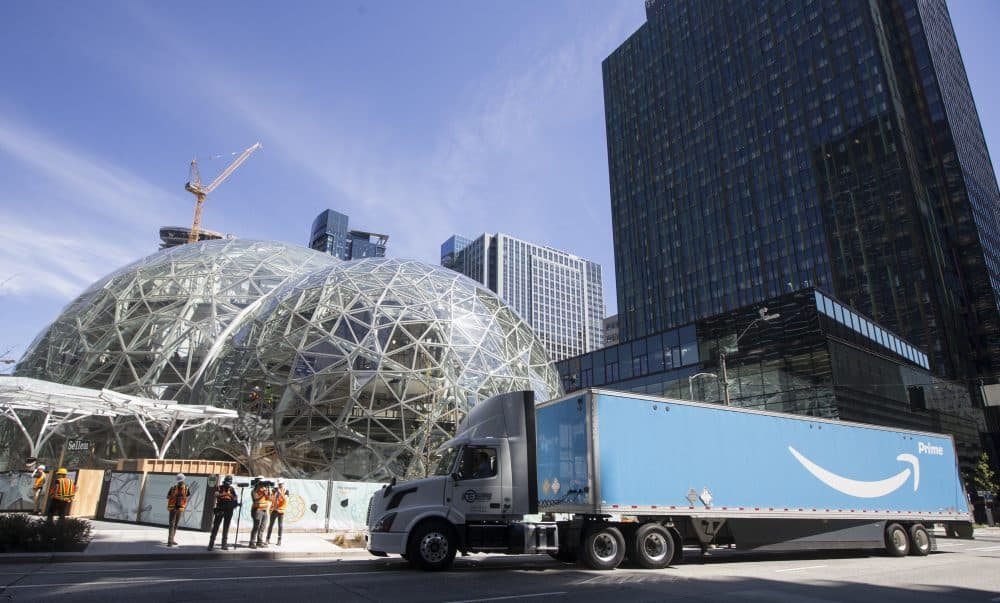 Communities across Massachusetts vie to land Seattle-based company Amazon's second headquarters. (Stephen Brashear/AP)