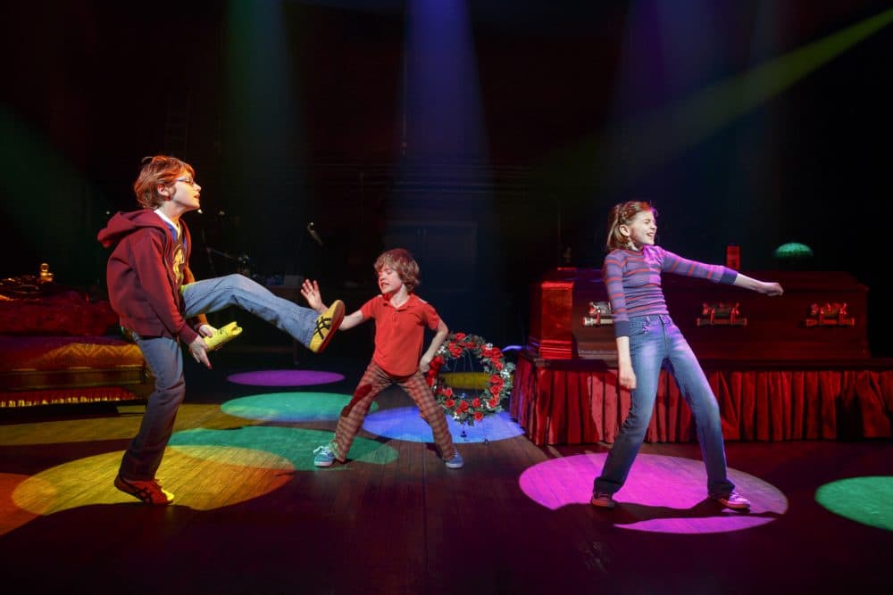 Alison's siblings, Christian (played by Luké Barbato Smith) and John (played by Henry Boshart). (Courtesy Joan Marcus/Broadway in Boston)