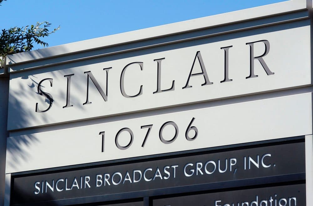 A sign for the Sinclair Broadcast building is seen in a business district in 2004 in Hunt Valley, Md. (William Thomas Cain/Getty Images)