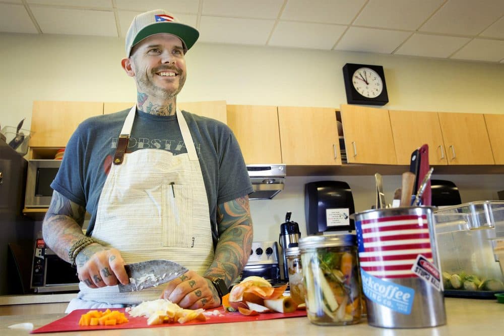Chef Matt Jennings at WBUR (Robin Lubbock/WBUR)