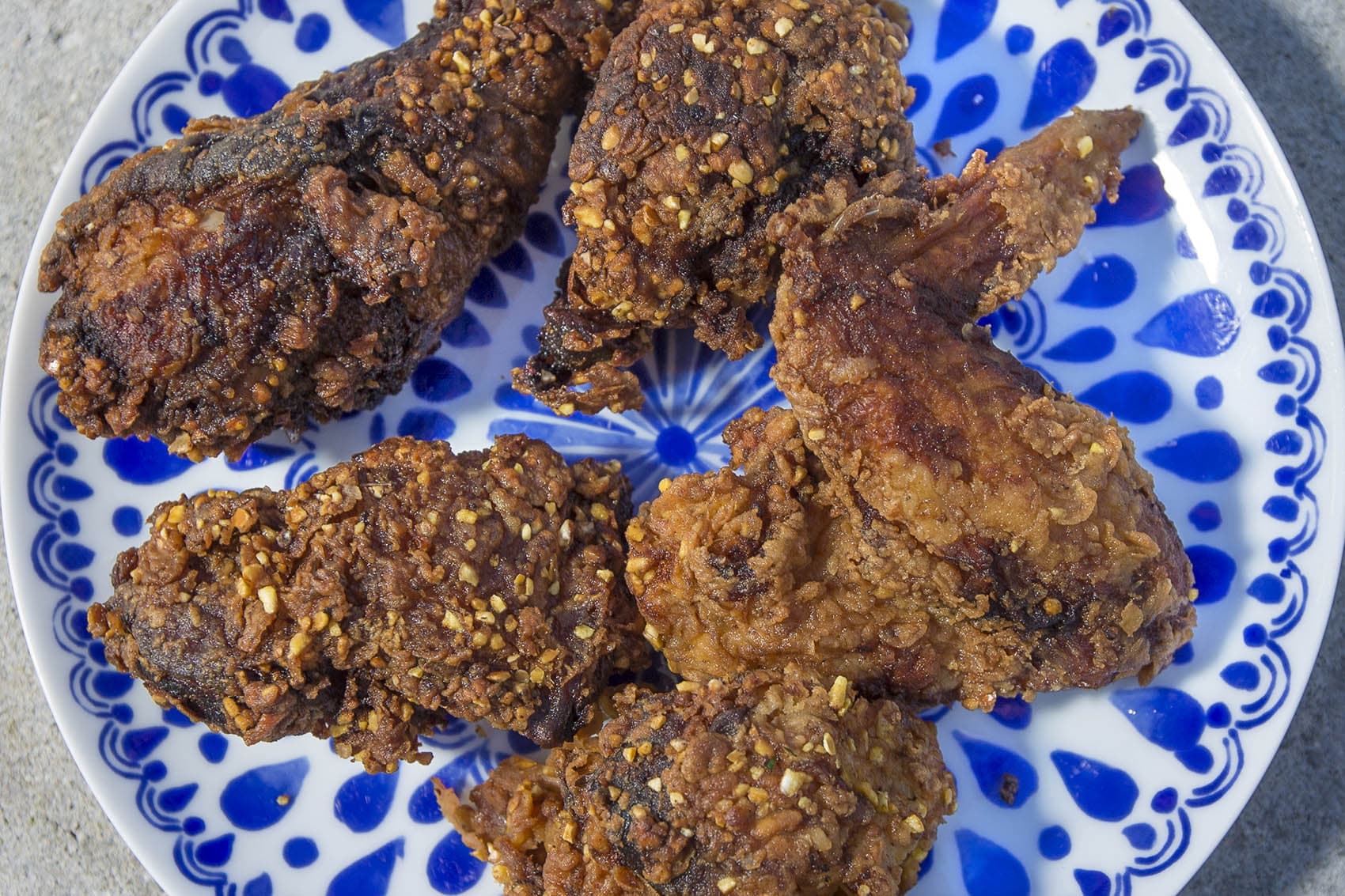 Kathy's fried chicken. (Jesse Costa/WBUR)