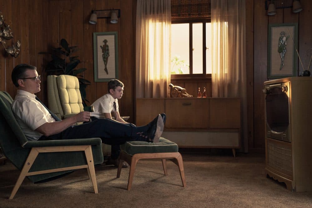 Matt Damon as Gardner and Noah Jupe as Nicky in &quot;Suburbicon.&quot; (Courtesy Paramount Pictures)