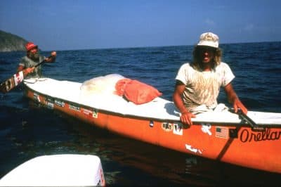 Don and Dana, midway between Caracas, Venezuela, and Trinidad. (Courtesy Dana Starkell)