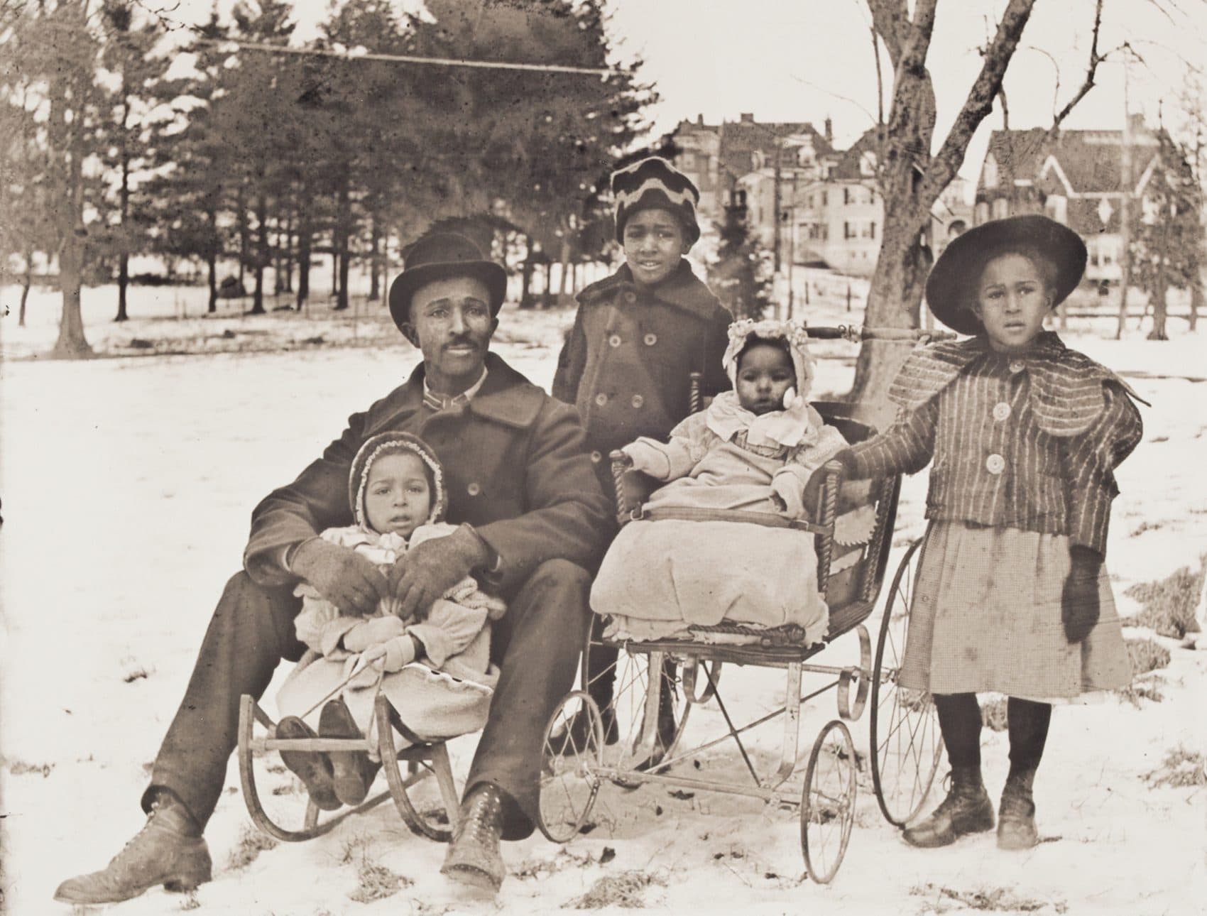 William Bullard's photograph of Raymond Schuyler and his children. (Courtesy Frank Morrill)