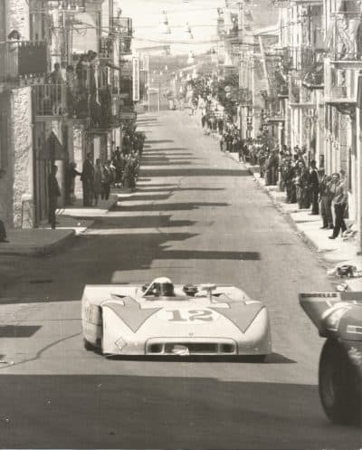 Marion Redman's husband, Brian Redman (right) faced broken bones, fires and near-death crashes in auto racing.