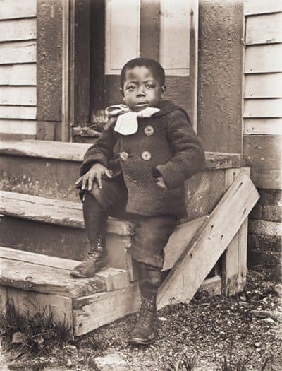 William Bullard's portrait of 5-year-old Ralph Mendis on a stoop. (Courtesy Frank Morrill)