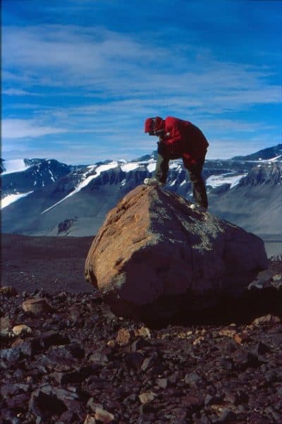 Jane Willenbring on a field expedition to Antarctica (Courtesy of Adam Lewis)