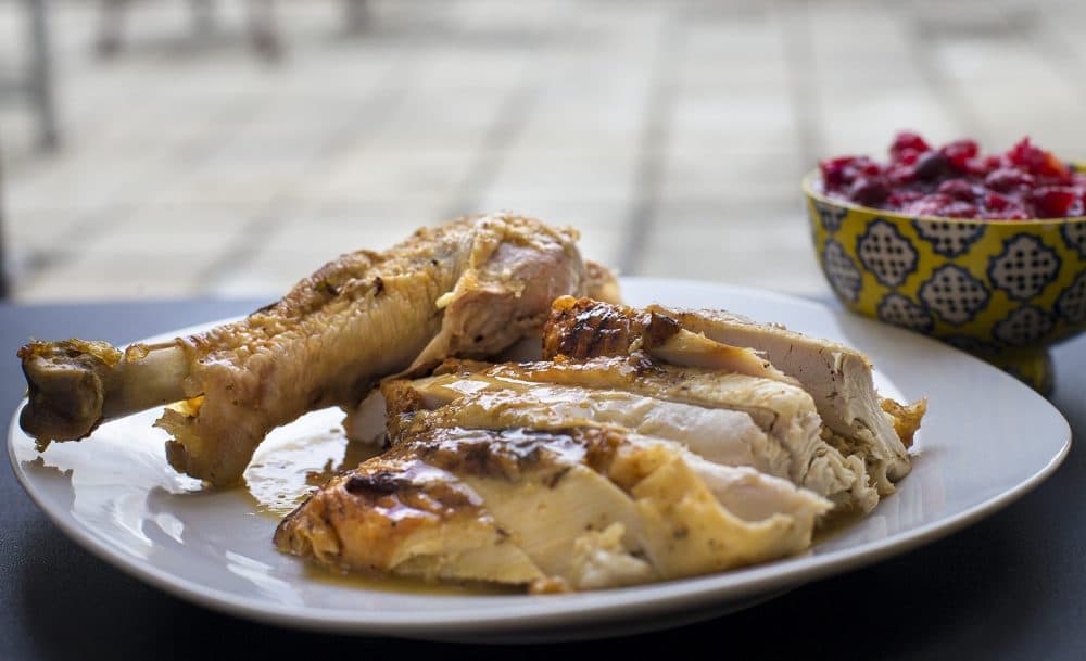 Kathy's sliced roast turkey. (Jesse Costa/WBUR)
