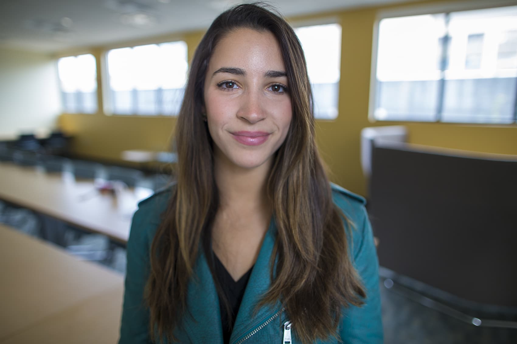 American gymnast and two-time Olympian Aly Raisman. (Jesse Costa/WBUR)