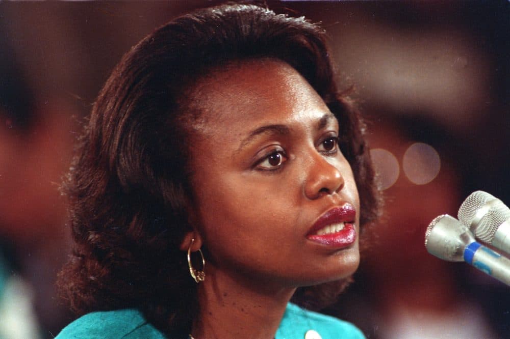 University of Oklahoma law professor Anita Hill testifies before the Senate Judiciary Committee on the nomination of Clarence Thomas to the Supreme Court on Capitol Hill in Washington, D.C., Friday, Oct. 11, 1991. Hill testified that she was &quot;embarrassed and humiliated&quot; by unwanted, sexually explicit comments made by Thomas when she worked for him in the 1980s. (John Duricka/AP)