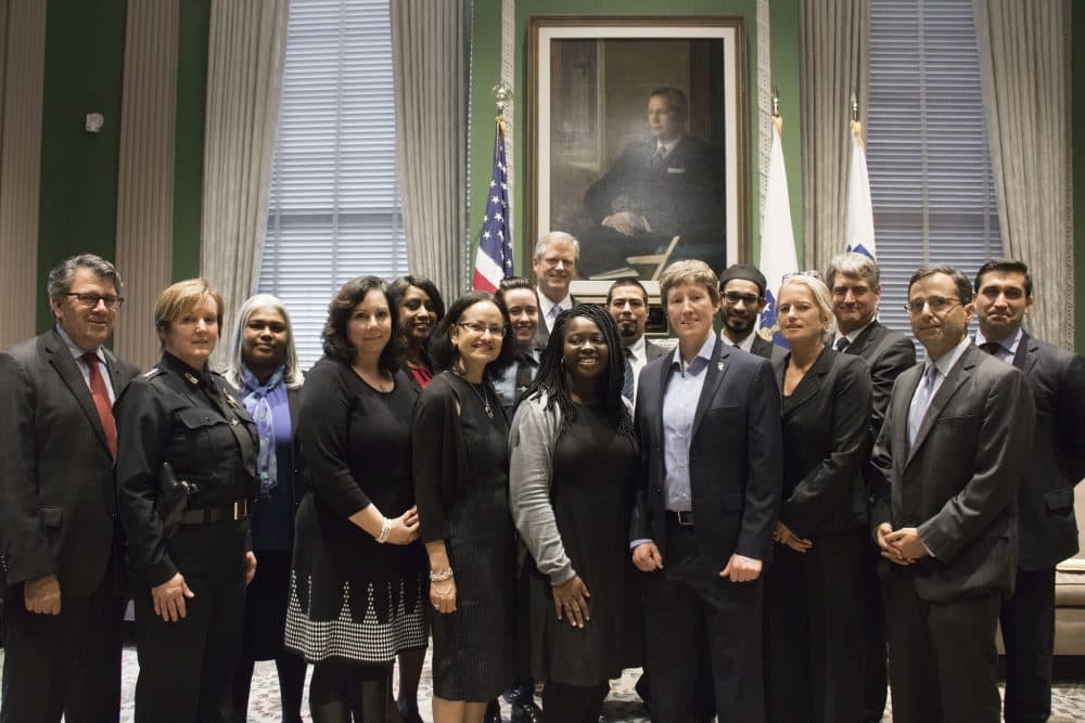 Gov. Charlie Baker and his Task Force on Hate Crimes (Courtesy of the governor's office)