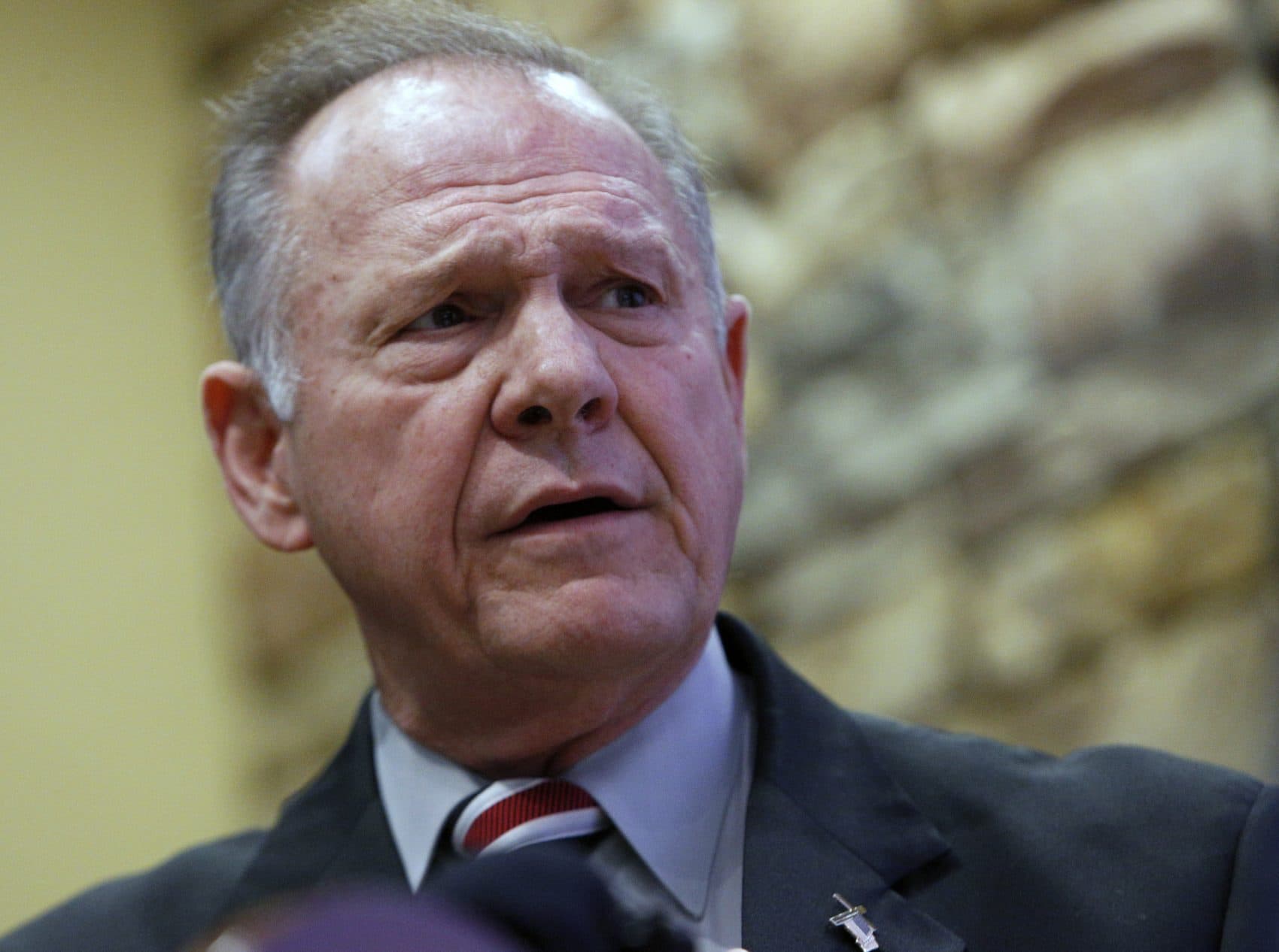 Former Alabama Chief Justice and U.S. Senate candidate Roy Moore speaks at the Vestavia Hills Public library, Saturday, Nov. 11, 2017, in Vestavia Hills, Ala. According to a Thursday, Nov. 9 Washington Post story an Alabama woman said Moore made inappropriate advances and had sexual contact with her when she was 14. Moore is denying the allegations. (Hal Yeager/AP)