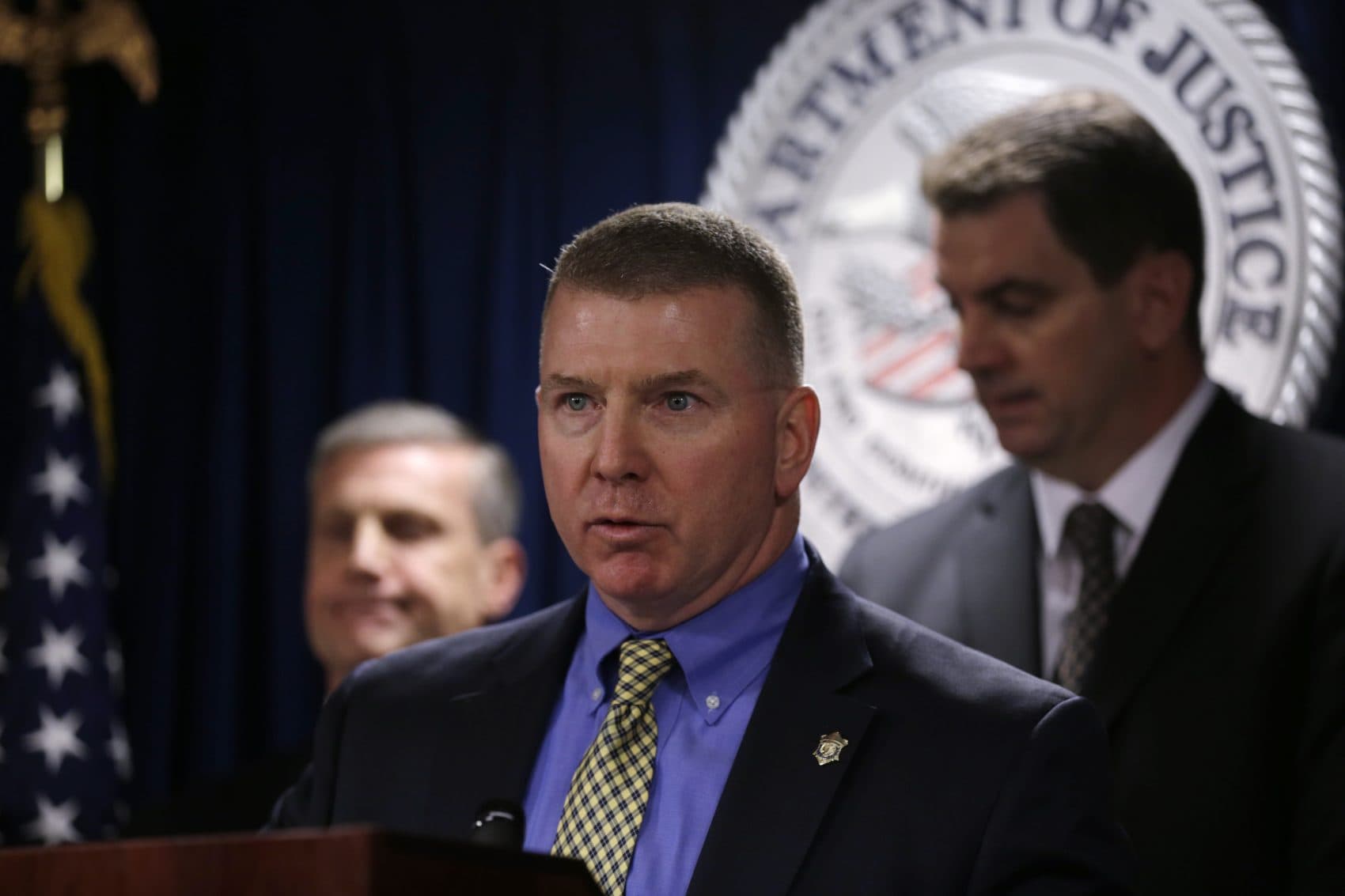 Mass. State Police Lt. Col. Francis Hughes speaks during a news conference in Boston, Friday, Jan. 29, 2016. Hughes announced his retirement Tuesday. (Charles Krupa/AP)
