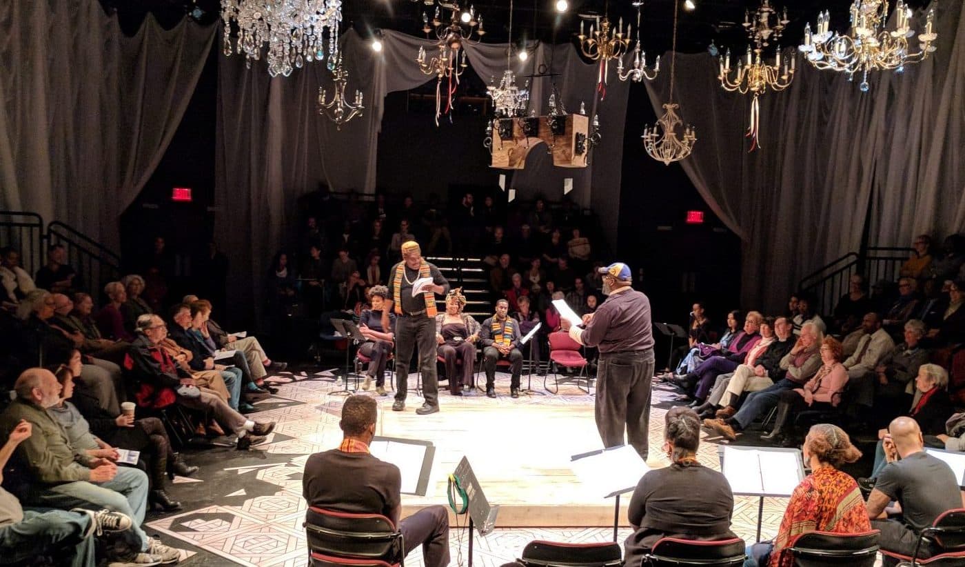 Front Porch Arts Collective actors performed for a packed house at the Central Square Theater. (Courtesy Front Porch Arts Collective)