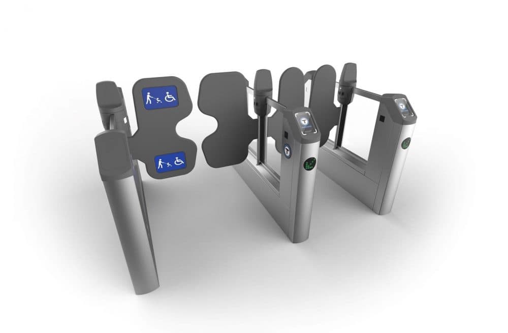 A rendering of how the fare gates would look under the MBTA's proposed new fare collection system. (Courtesy MBTA)
