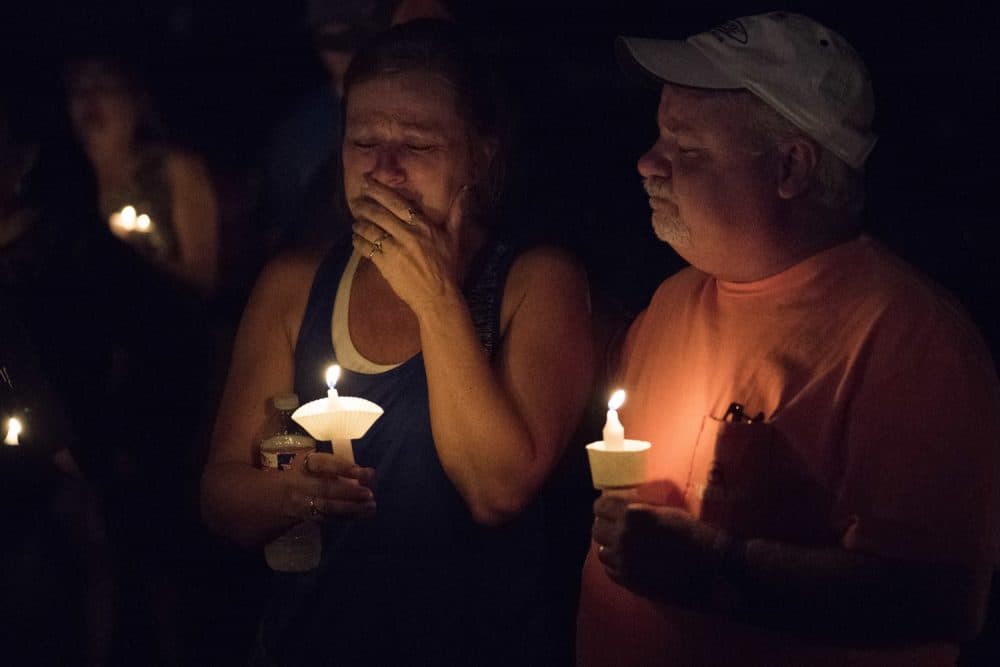 Mourners participate in a candlelight vigil for the victims of a fatal shooting at the First Baptist Church of Sutherland Springs. (Darren Abate/AP)