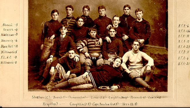 The 1898 Norwich Free Academy football team (Courtesy Nicholas Bolt/NFA)