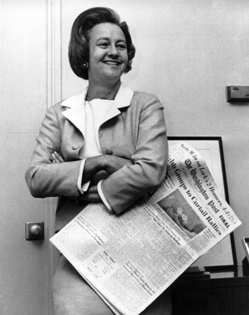 Katharine Meyer Graham, president of The Washington Post, poses in her office in Washington, D.C., on Aug. 3, 1964. (AP Photo)