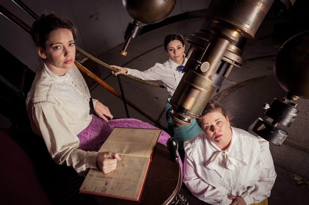 Flat Earth Theatre's Erin Eva Butcher, Cassandra Meyer and Juliet Bowler in &quot;Silent Sky.&quot; (Courtesy Jake Scaltreto)