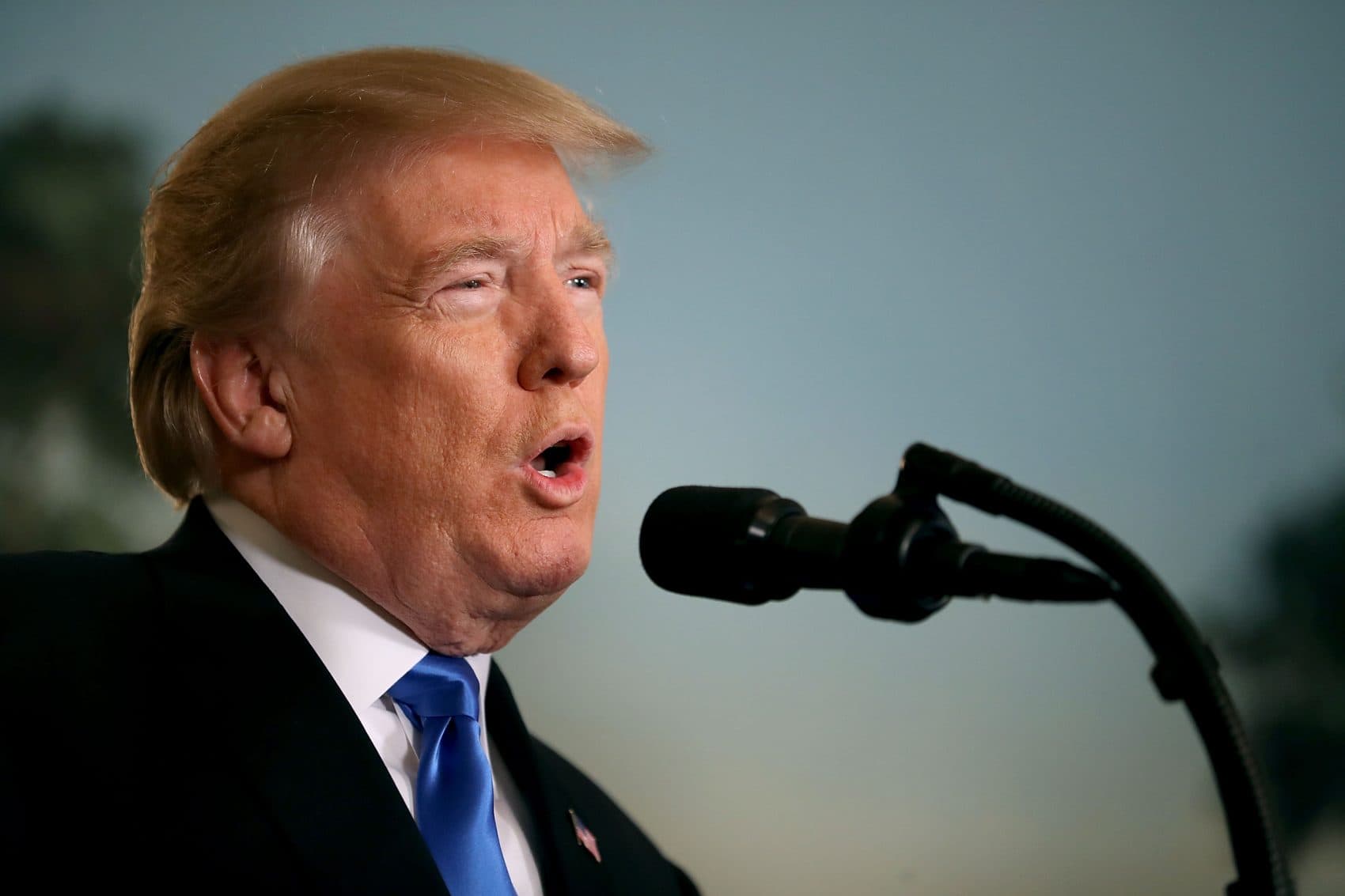 President Trump announces that the U.S. government will formally recognize Jerusalem as the capital of Israel in the Diplomatic Reception Room at the White House Dec. 6, 2017 in Washington, D.C. (Chip Somodevilla/Getty Images)