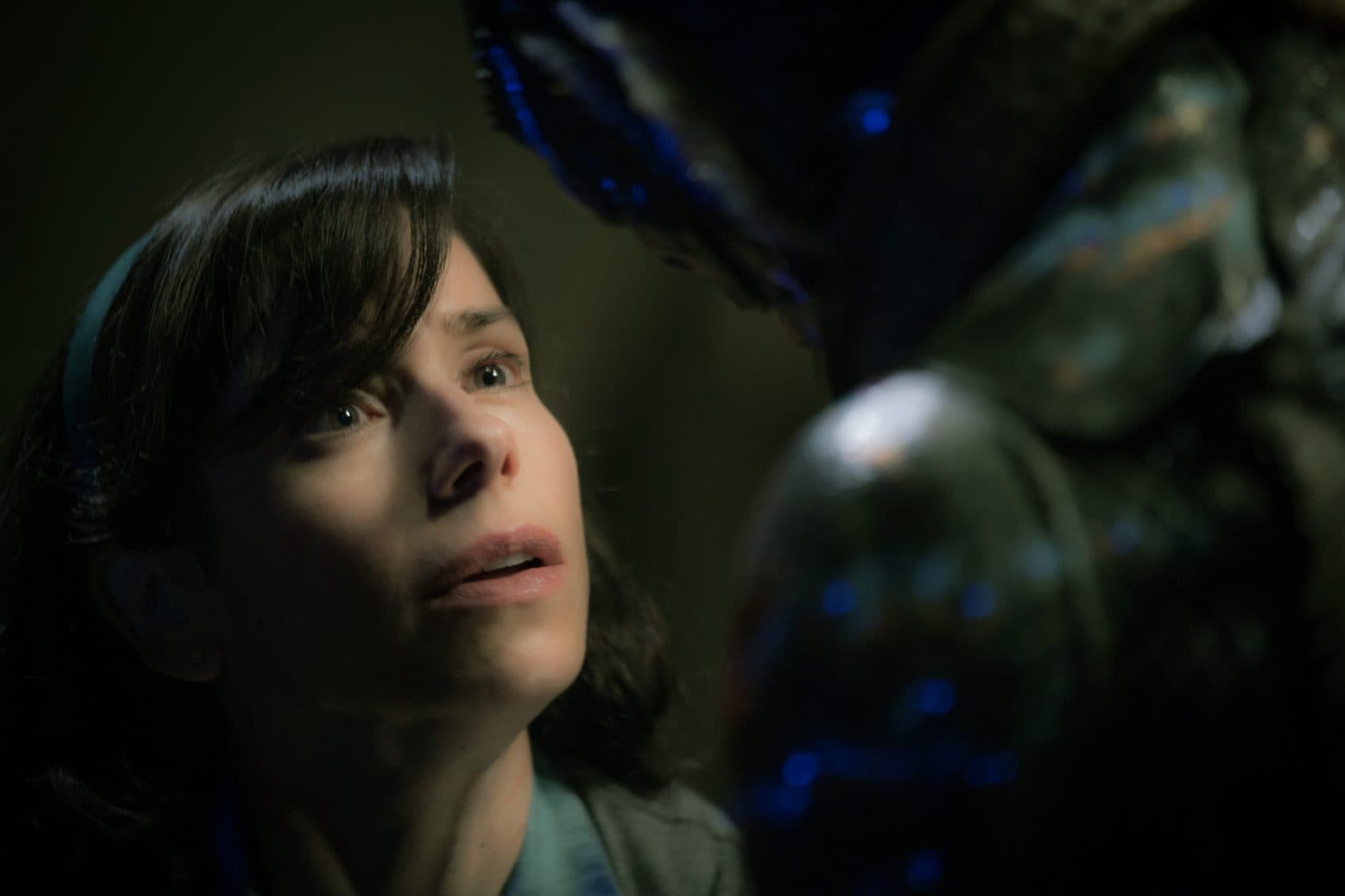 Sally Hawkins as Elisa and Doug Jones as the merman in "The Shape of Water." (Courtesy Kerry Hayes/Twentieth Century Fox Film)