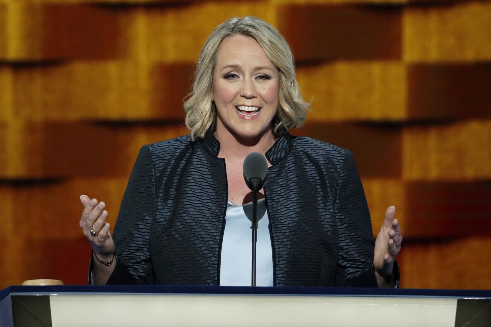 Emily's List President Stephanie Schriock speaks during the third day of the Democratic National Convention in Philadelphia, Wednesday, July 27, 2016. (J. Scott Applewhite/AP)