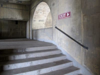 The stairways in Harvard Stadium have a slightly Roman feel. (Karen Given/Only A Game.)