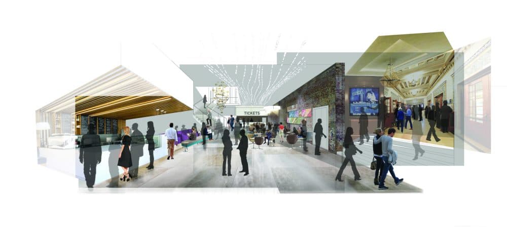 A rendering of the first floor lobby of the planned Huntington renovation. (Courtesy Bruner/Cott &amp; Associates)