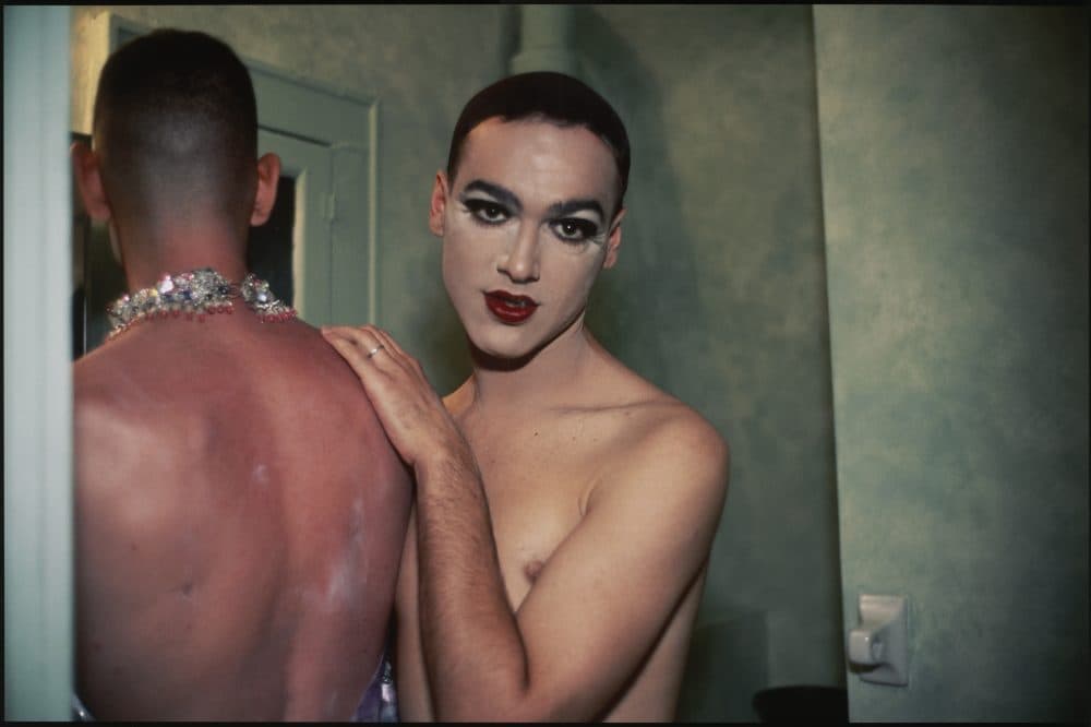Nan Goldin's photograph of Jimmy Paulette and Tabboo! in the bathroom. (Courtesy Nan Goldin, Horace W. Goldsmith Foundation Fund for Photography/Museum of Fine Arts, Boston)
