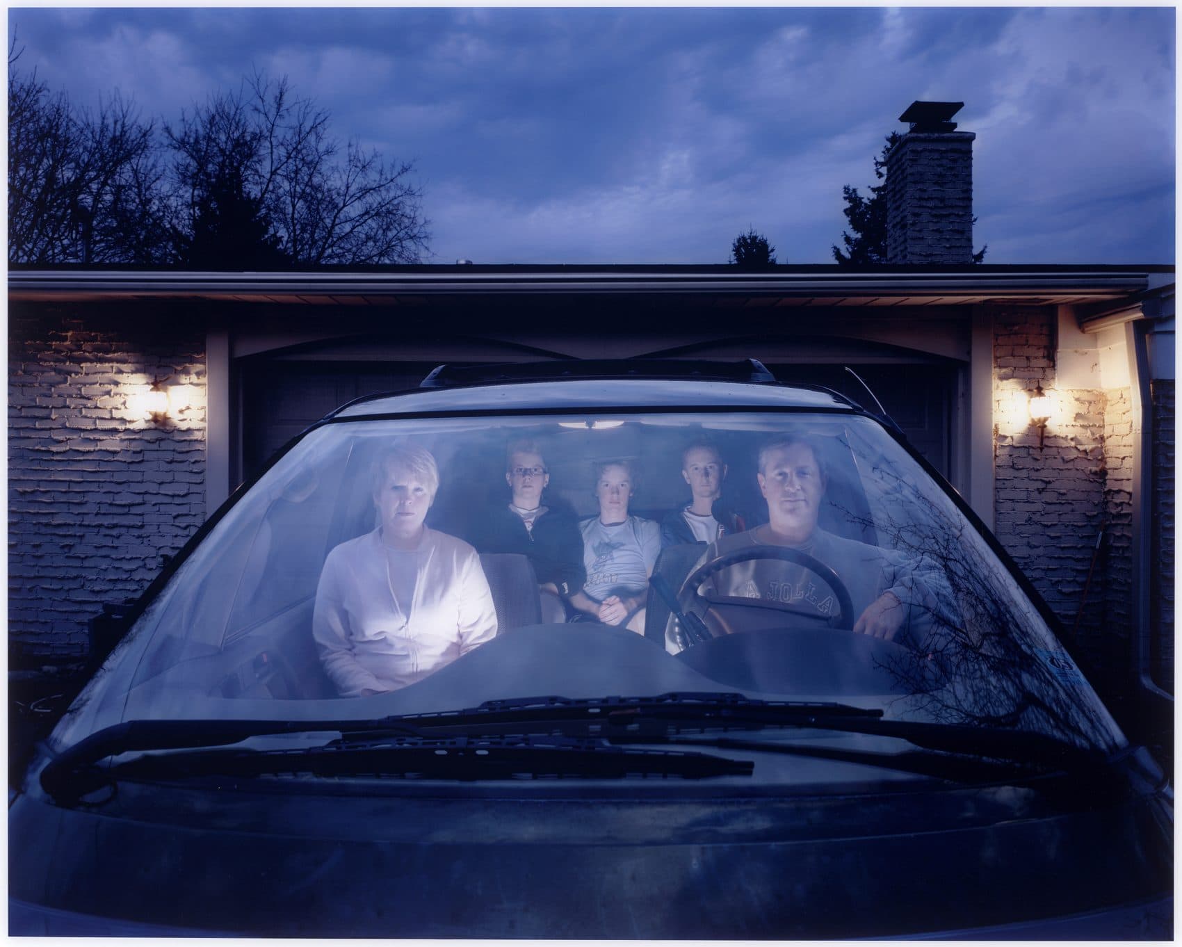 Julie Mack's self-portrait with her family in an SUV in Michigan in 2007. (Courtesy Julie Mack/Laurence Miller Gallery, New York)