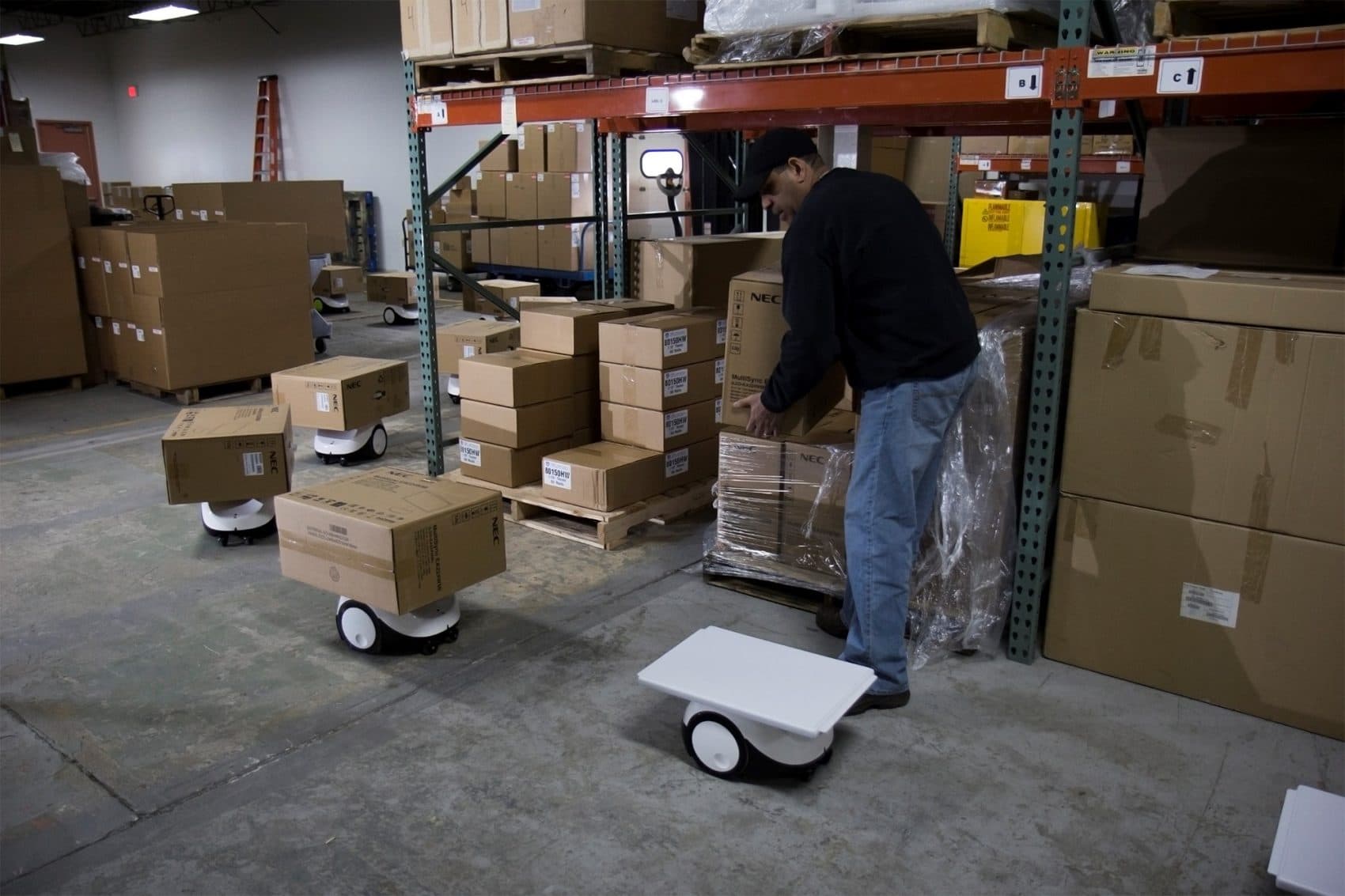 The founder of Vecna says robots are not about replacing people, it's about making warehouse workers as efficient as possible. (Courtesy of Vecna Robotics)