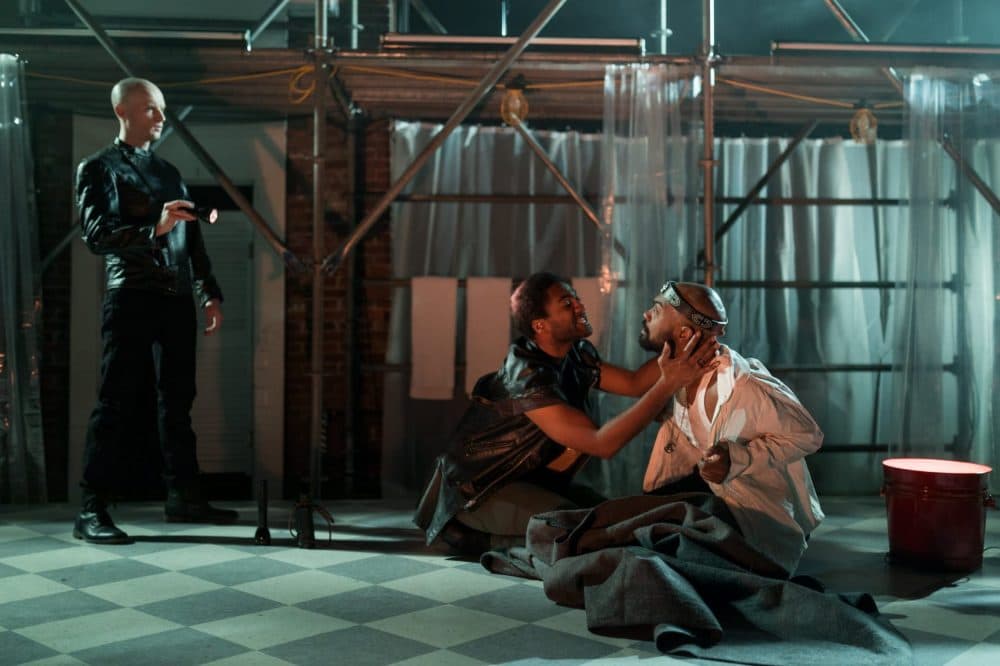 Alex Pollock, Stewart Evan Smith and Maurice Emmanuel Parent in &quot;Edward II.&quot; (Courtesy Maggie Hall/Actors Shakespeare Project)